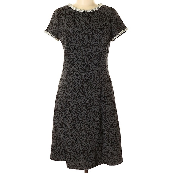 Karl Lagerfeld Pearl Neck Jacquard Dress size 6 - Picture 2 of 8
